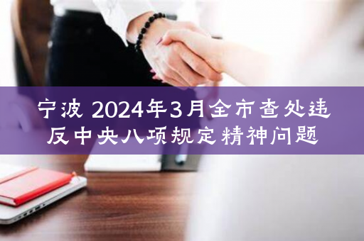 宁波 2024年3月全市查处违反中央八项规定精神问题61起